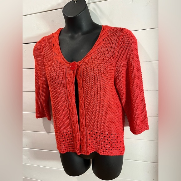 ❤️ LES COLLECTIONS MAT Red Knit Cardigan – Size XL - Picture 4 of 8